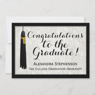 Tassle Congratulations Graduate College Graduation Invitation