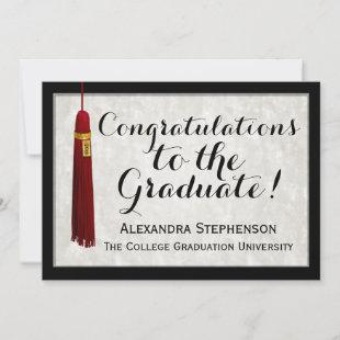 Tassle Congratulations Graduate College Graduation Invitation