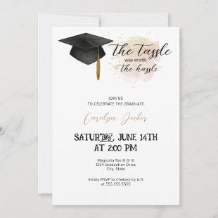 Tassle Worth The Hassle Graduation Party Invitation
