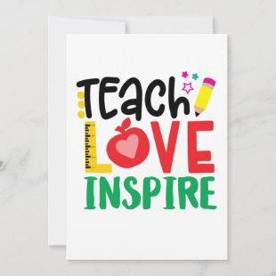 Teacher Art Teach Love Inspire Invitation
