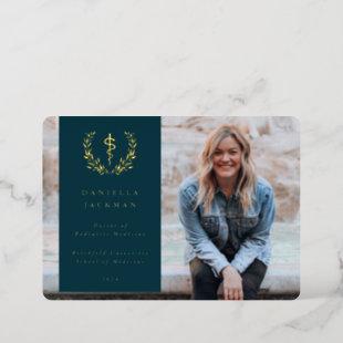 Teal Asclepius Medical Graduation Announcement