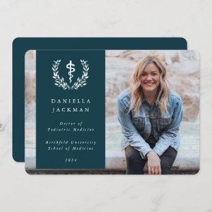 Teal Asclepius Medical Graduation Photo Announcement