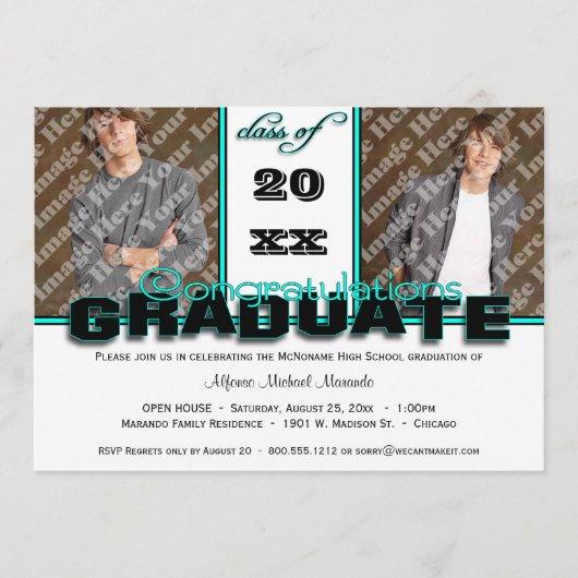 Teal CLASS OF Graduation Party Invitation