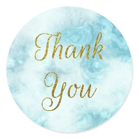 Teal Marble & Gold Thank You Envelope Seal