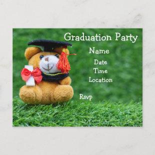Teddy bear Kindergarten Graduation invitation  Postcard