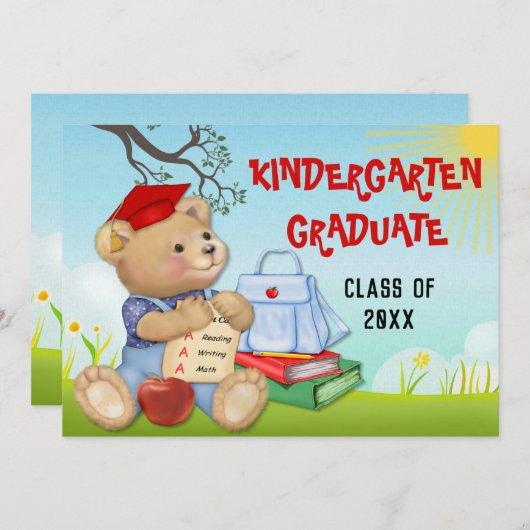 Teddy Bear Kindergarten Graduation Party Invitation