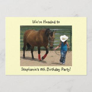 Tennessee Walking Horse and Girl - Party Invitation