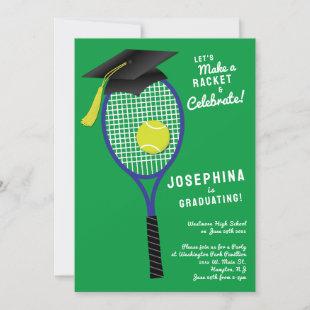 Tennis Racket Graduation Party Invitation
