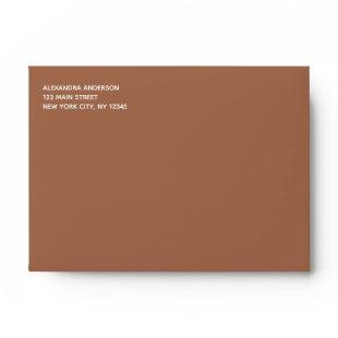 Terracotta Brown Simple Minimalist Colored Envelop Envelope