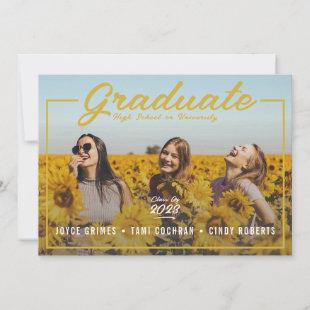 Text Overlay Simple | one photo group graduation Announcement