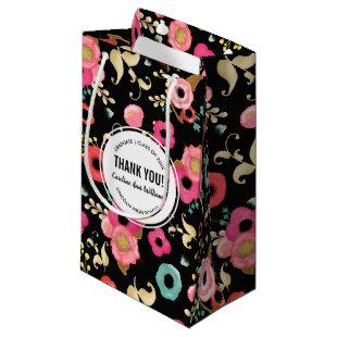 Thank You Floral Pattern Graduation Party  Small Gift Bag