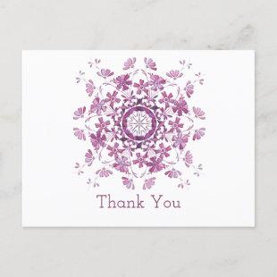 Thank you. Floral purple element. Postcard