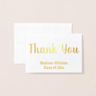 Thank You in Script from Graduate Gold Foil Foil Card