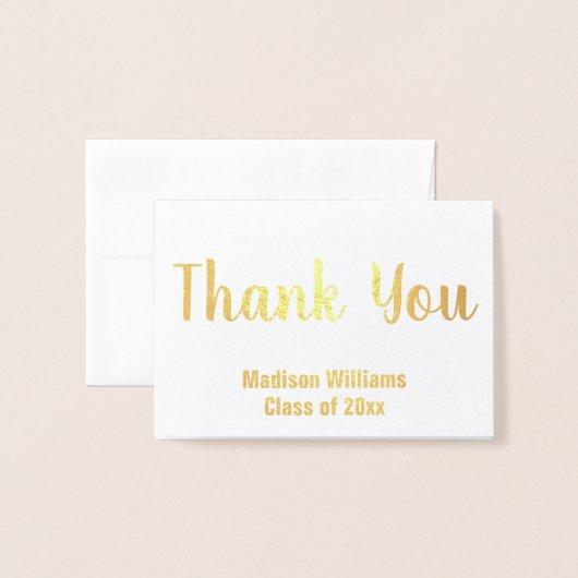 Thank You in Script from Graduate Gold Foil Foil Card