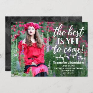 The Best is Yet to Come Overlay Photo Graduation Invitation
