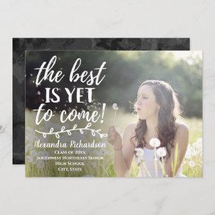 The Best is Yet to Come Overlay Photo Graduation Invitation