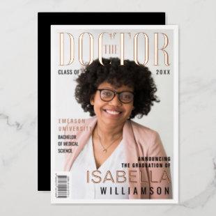 The Doctor Trendy Doctor Graduate Photo Magazine Foil Invitation