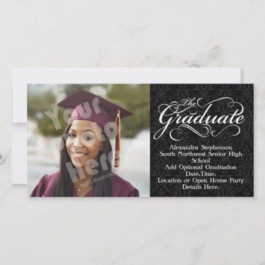 The Graduate, Elegant Black Graduation Announcement