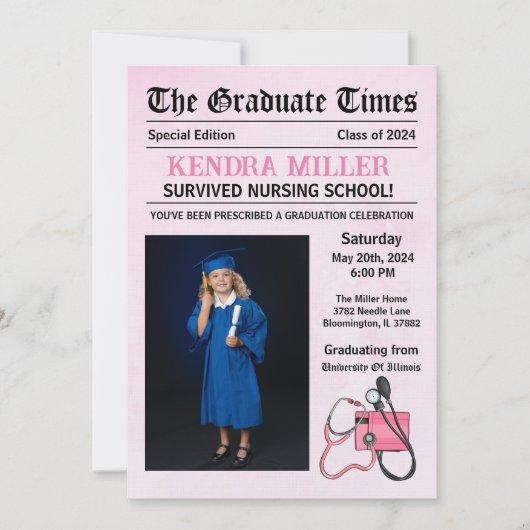 The Graduate Times Nursing Graduation Invitation