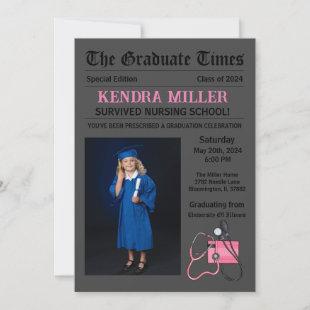 The Graduate Times Nursing Graduation Invitation