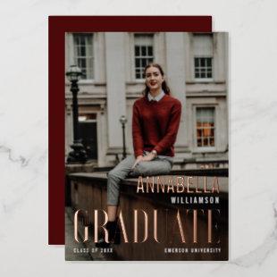 The Graduate Trendy Classy Grad Magazine Cover Foil Invitation
