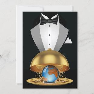 The World on a Gold Platter Invitation