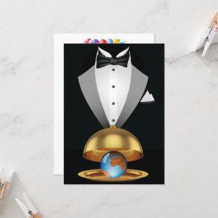 The World Served on a Gold Platter Invitation