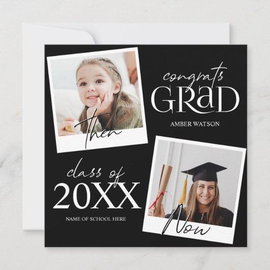 Then And Now | 2 Photo Graduation Announcement