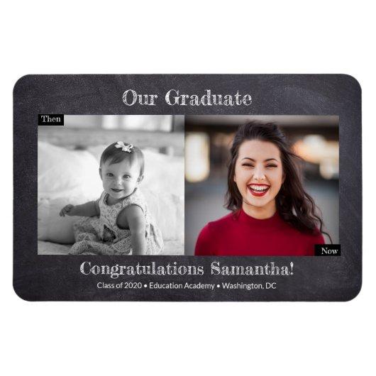Then and Now Graduate Photo Graduation Magnet