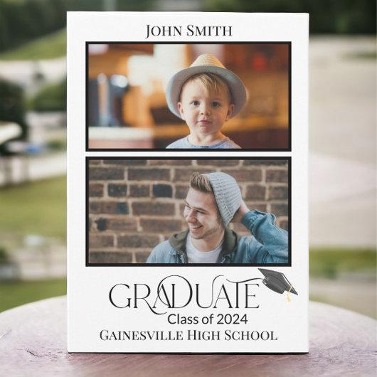 Then And Now Two Photo Graduation Announcement