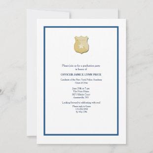 Thin Blue Line Police Academy Graduation Party Invitation