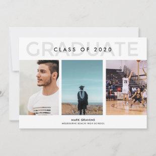 Three Photo Guy's Graduation 2020 Party Invitation