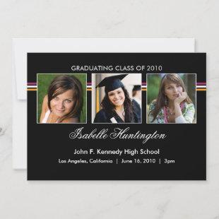 Three Photos Bar Graduation Announcement