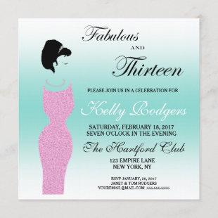 Tiara Party Fabulous And 13 13th Birthday Party Invitation