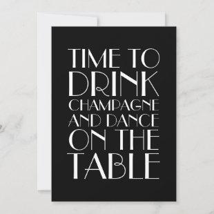 Time to Drink Champagne Graduation Party Invitation