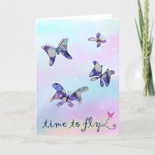 Time to fly buterfly holiday card