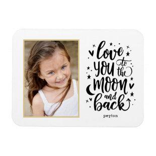 To The Moon And Back EDITABLE COLOR Custom Magnet