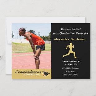 Track runner class of 2022 graduation party invitation