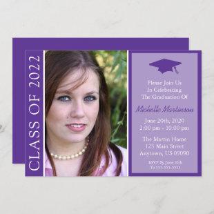 Traditional Class Of 2022 Graduation (Purple) Invi Invitation