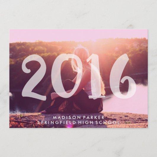 Trendy 2016 Pink Tint Transparent Photo Overlay Invitation