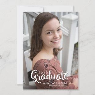 Trendy 2019 Script Graduation Photo Invitation