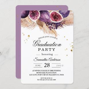 Trendy Beauty Purple Figs & Pampas Invitation