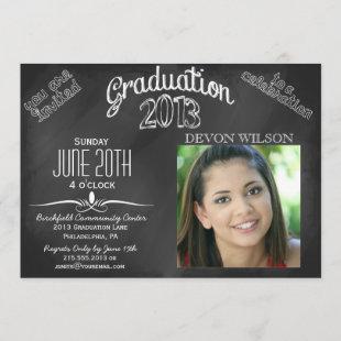 Trendy Chalkboard Typography 2013 Graduation Invitation
