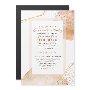 Trendy Gold Abstract Speckles Geometric Graduation Magnetic Invitation
