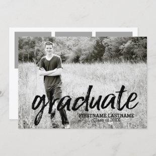 Trendy Graduation Announce Party with 4 Photos Invitation