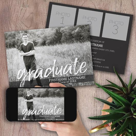 Trendy Graduation Announcement Party with 4 Photos