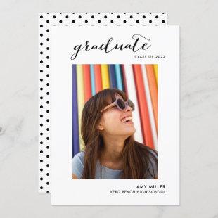 Trendy High School Girl Photo Graduation  Invitation