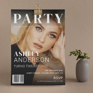 Trendy Magazine Cover | Birthday Party Invitation
