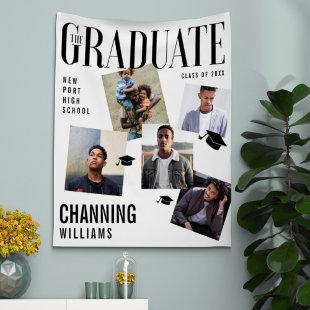 Trendy Magazine Cover Collage Inspired Graduation  Tapestry