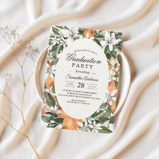 Trendy Orange Flowers & Leaf Beauty Frame Invitation